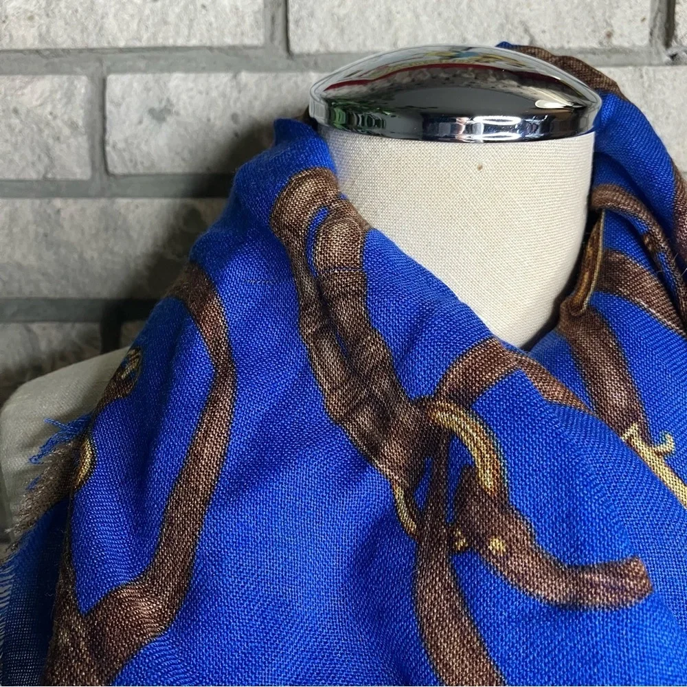Ralph Lauren Equestrian Horse-bit Wool Wrap Scarf